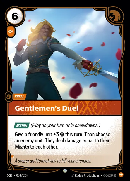 Gentlemen's Duel, carte Riftbound OGS 008 — extension Proving Grounds