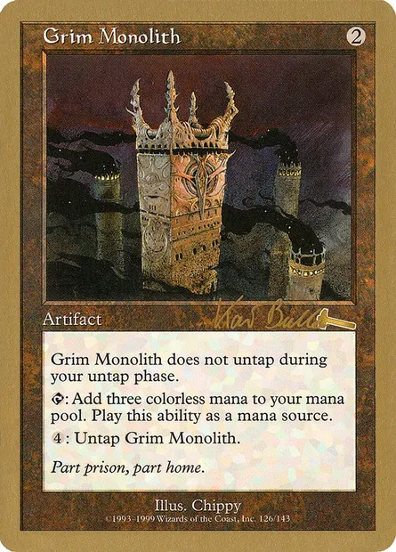 Grim Monolith, Magic card WC99 kb126 — World Championship Decks 1999 set