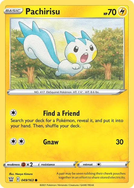 Pachirisu, Pokémon card BST 49 — Battle Styles set