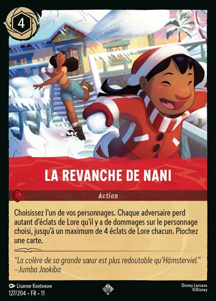 La revanche de Nani, carte Disney Lorcana CH11-127 — extension Givresort