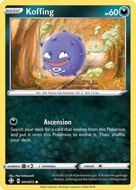 Koffing, Pokémon card SHF 41 — Shining Fates set