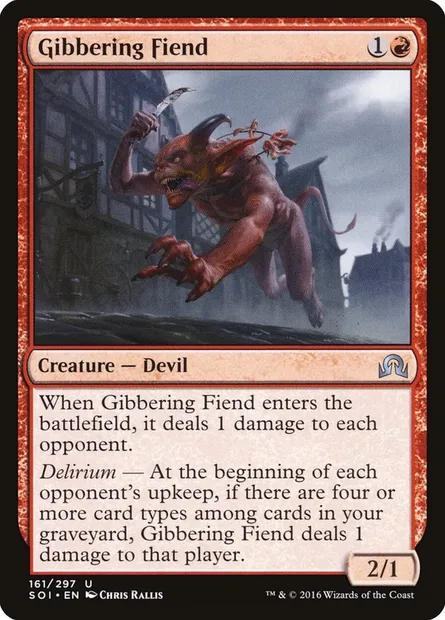 Gibbering Fiend, Magic card SOI 161 — Shadows over Innistrad set