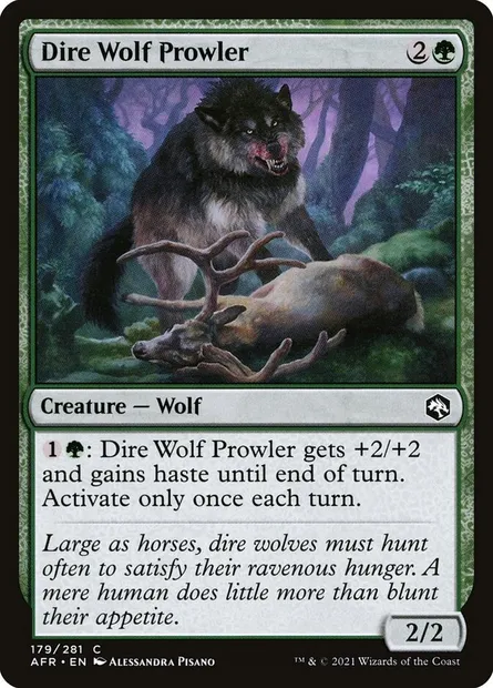Dire Wolf Prowler, Magic card AFR 179 — Adventures in the Forgotten Realms set