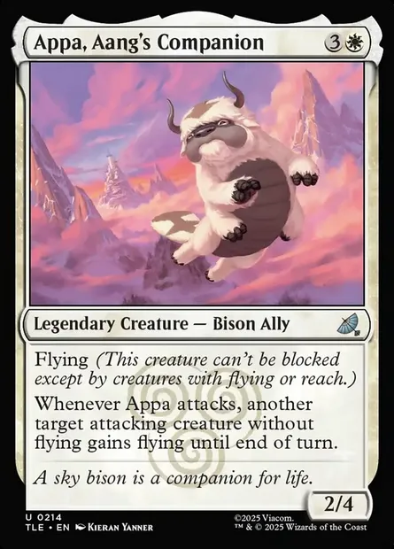 Appa, Aang's Companion, Magic card TLE 214 — Avatar: The Last Airbender Eternal set