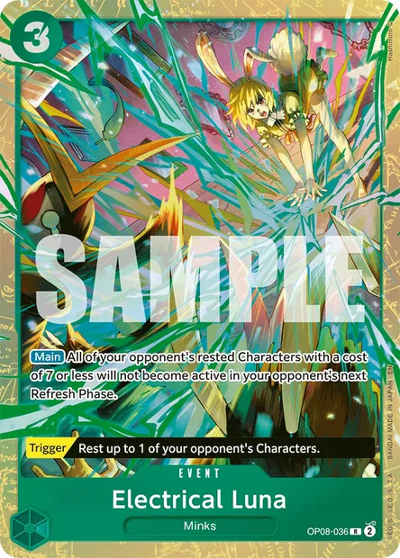 Electrical Luna, One Piece card OP08-036 — TWO LEGENDS set