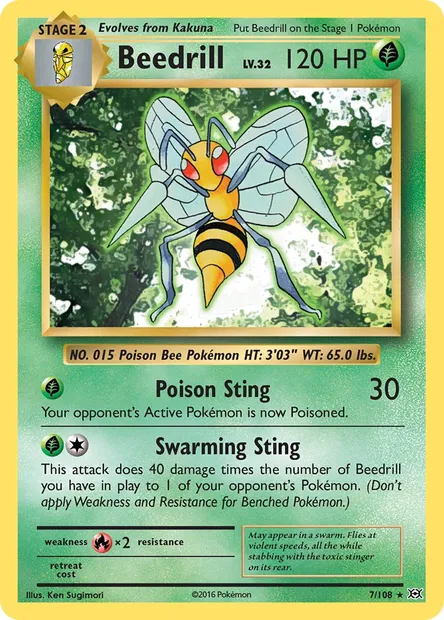 Beedrill, Pokémon card EVO 7 — Evolutions set