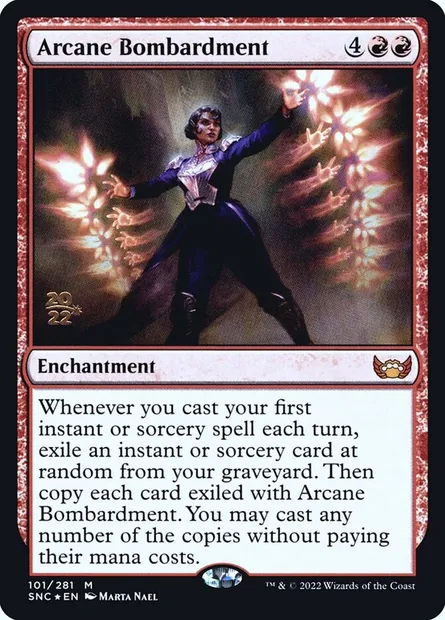 Arcane Bombardment, Magic card PSNC 101s — Streets of New Capenna Promos set