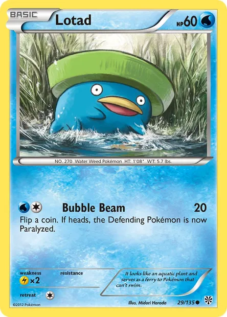 Lotad, Pokémon card PLS 29 — Plasma Storm set
