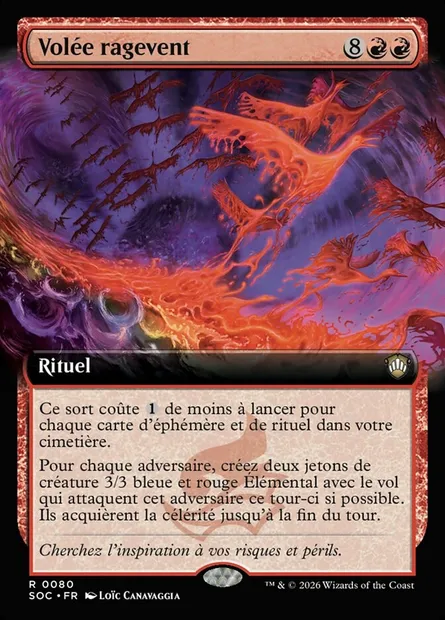 Volée ragevent, carte Magic SOC 80 — extension Secrets of Strixhaven Commander