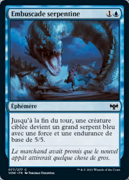 Embuscade serpentine, carte Magic VOW 77 — extension Innistrad : noce écarlate
