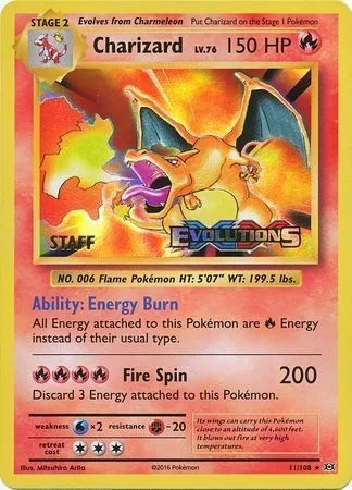 Charizard, Pokémon card PRE 011-2 — Prerelease Promos set