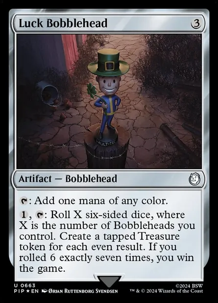 Figurine Chance, carte Magic PIP 663 — extension Fallout