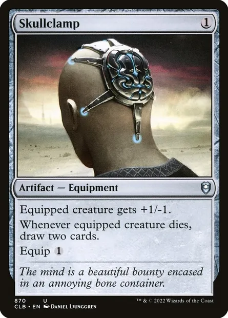 Skullclamp, Magic card CLB 870 — Commander Legends: Battle for Baldur's Gate set