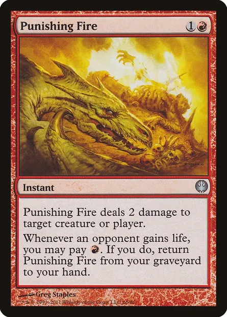 Punishing Fire, Magic card DDG 66 — Duel Decks: Knights vs. Dragons set