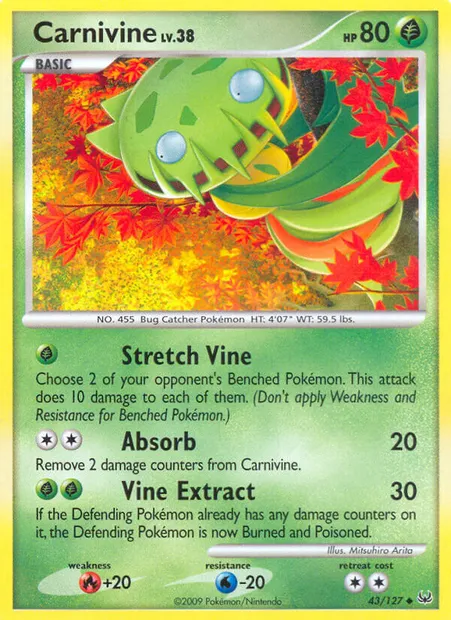 Carnivine, Pokémon card PL 43 — Platinum set