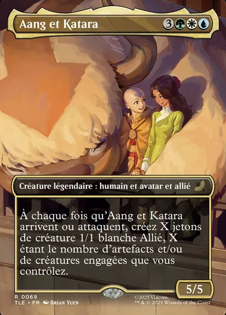 Aang et Katara, carte Magic TLE 69 — extension Avatar: The Last Airbender Eternal