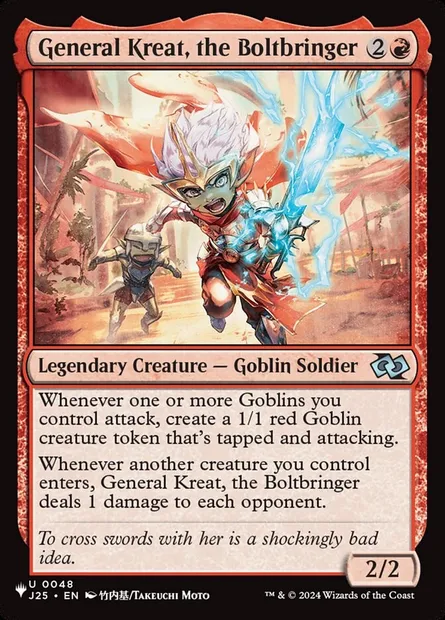 Générale Krëat, la porteuse d'éclairs, carte Magic PLST J25-48 — extension The List