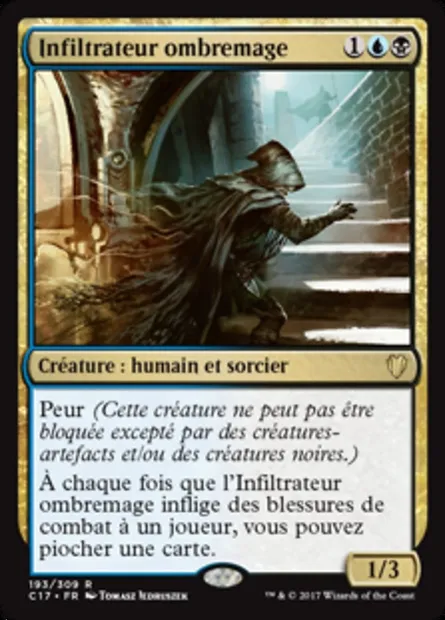 Infiltrateur ombremage, carte Magic C17 193 — extension Commander 2017