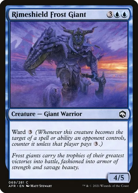 Rimeshield Frost Giant, Magic card AFR 69 — Adventures in the Forgotten Realms set