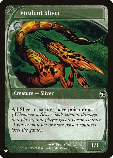 Virulent Sliver, Magic card PLST FUT-155 — The List set