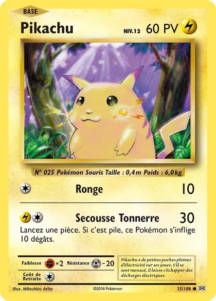 Pikachu, carte Pokémon EVO 35 — extension Évolutions