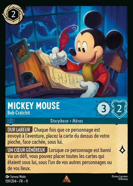 Mickey Mouse - Bob Cratchit, carte Disney Lorcana CH11-159 — extension Givresort