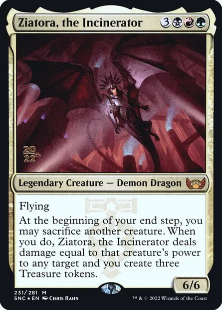 Ziatora, the Incinerator, Magic card PSNC 231s — Streets of New Capenna Promos set