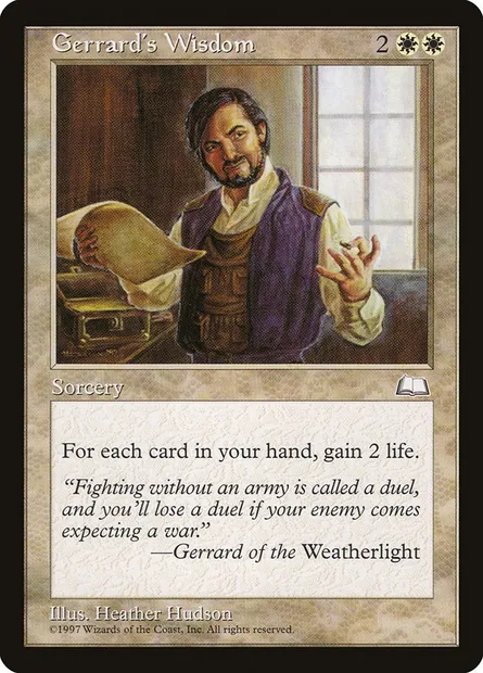 Gerrard's Wisdom, Magic card WTH 15 — Weatherlight set