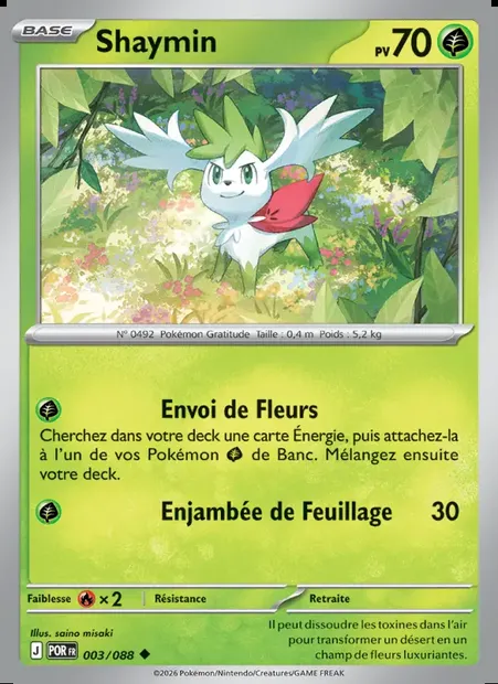 Shaymin, carte Pokémon POR 003 — extension Équilibre Parfait