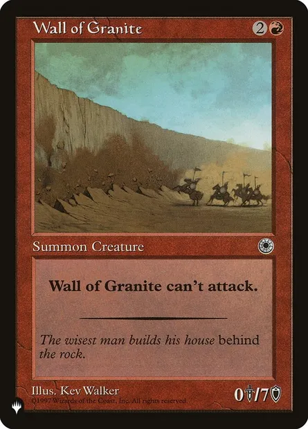 Mur de granit, carte Magic PLST POR-155 — extension The List