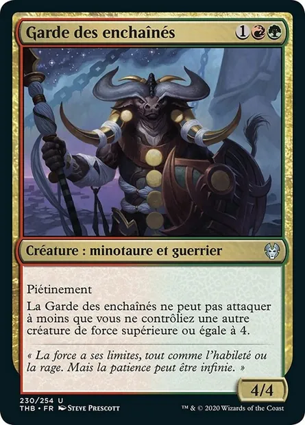 Garde des enchaînés, carte Magic THB 230 — extension Theros Beyond Death