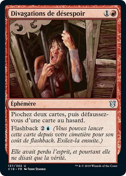 Divagations de désespoir, carte Magic C19 137 — extension Commander 2019