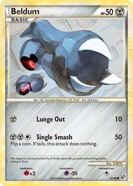 Beldum, Pokémon card UD 43 — Undaunted set