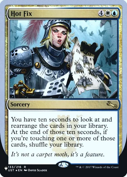 Hot Fix, carte Magic ULST 49 — extension The List (Unfinity Foil Edition)