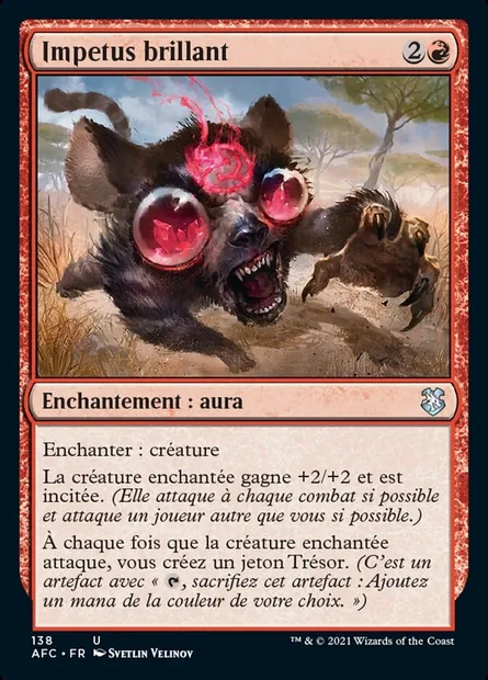 Impetus brillant, carte Magic AFC 138 — extension Forgotten Realms Commander