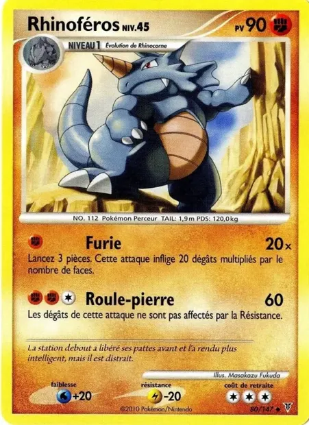 Rhinoféros, carte Pokémon SV 80 — extension Vainqueurs Suprêmes