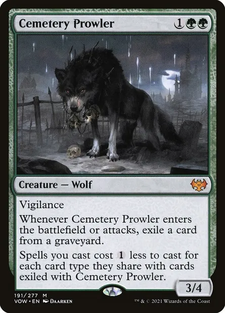 Cemetery Prowler, Magic card VOW 191 — Innistrad: Crimson Vow set