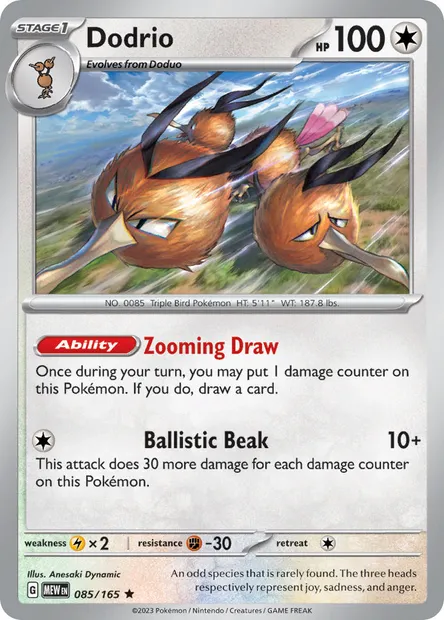Dodrio, Pokémon card MEW 085 — 151 set