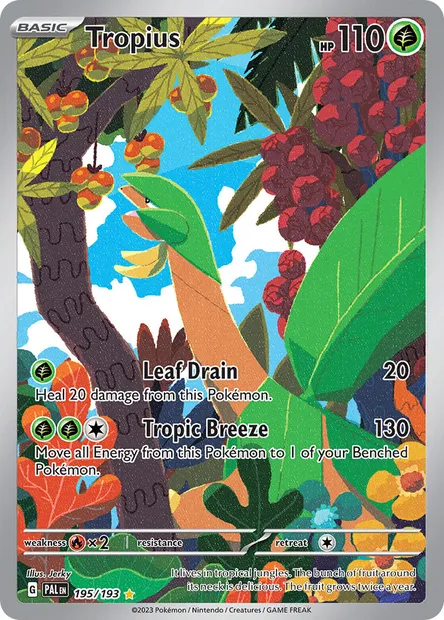 Tropius, Pokémon card PAL 195 — Paldea Evolved set