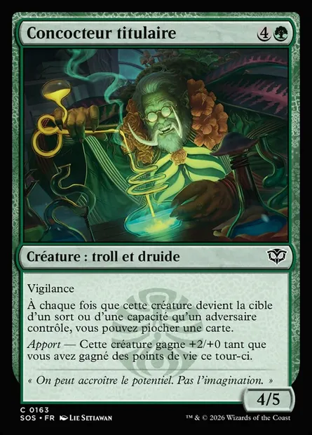 Concocteur titulaire, carte Magic SOS 163 — extension Secrets of Strixhaven