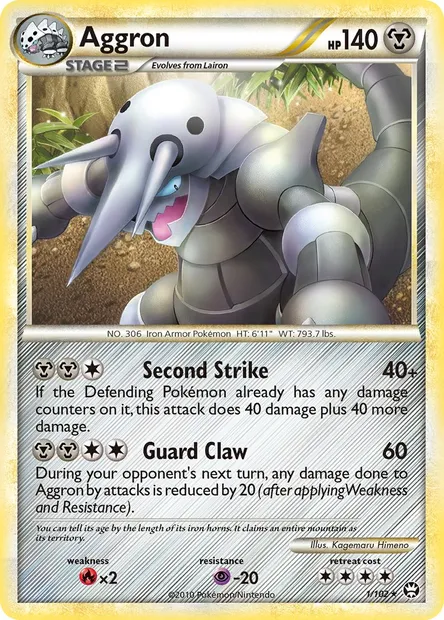 Aggron, Pokémon card TM 1 — Triumphant set