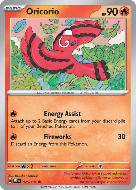 Oricorio, Pokémon card SSP 026 — Surging Sparks set