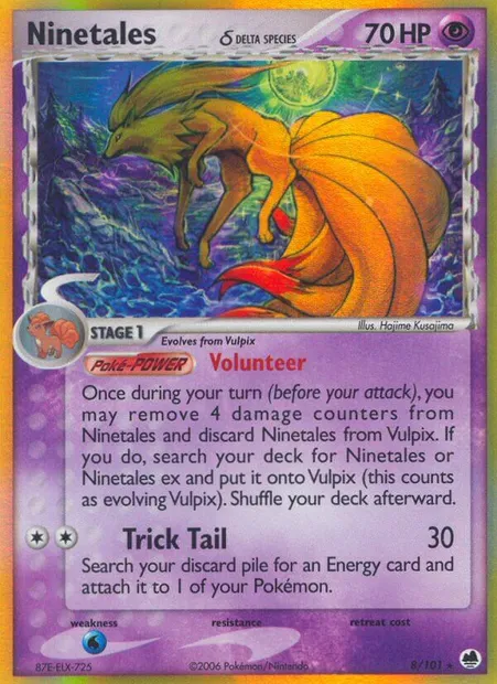 Ninetales δ, Pokémon card DF 8 — Dragon Frontiers set