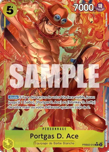 Portgas D. Ace, carte One Piece PRB02-018 — extension ONE PIECE CARD THE BEST VOL.2