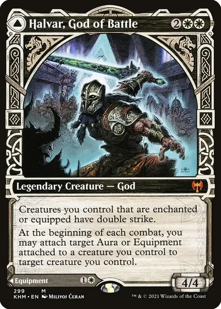 Halvar, God of Battle // Sword of the Realms, Magic card KHM 299 — Kaldheim set