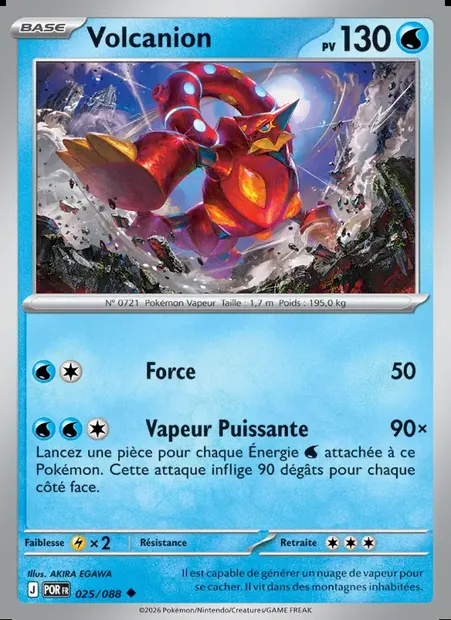 Volcanion, carte Pokémon POR 025 — extension Équilibre Parfait