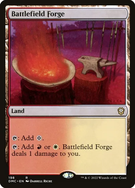 Battlefield Forge, Magic card DMC 198 — Dominaria United Commander set
