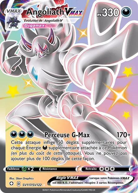 Angoliath VMAX, carte Pokémon SHF SV117 — extension Destinées Radieuses