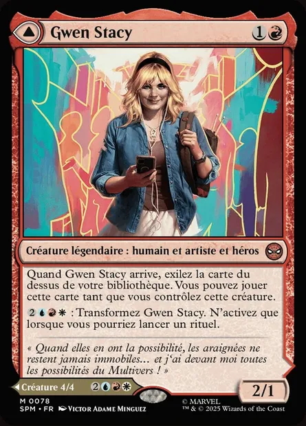 Gwen Stacy // Ghost-Spider, carte Magic SPM 78 — extension Marvel's Spider-Man