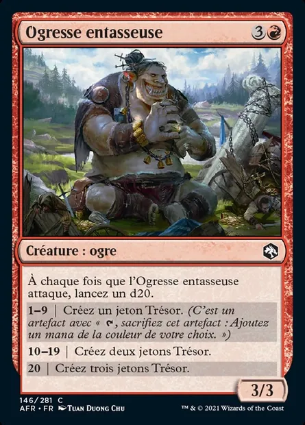 Ogresse entasseuse, carte Magic AFR 146 — extension Forgotten Realms: Aventures dans les Royaumes Oubliés
